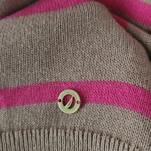 NEW! Nautica top women pink striped  v neck 100% cotton Sz XL - Picture 3 of 9
